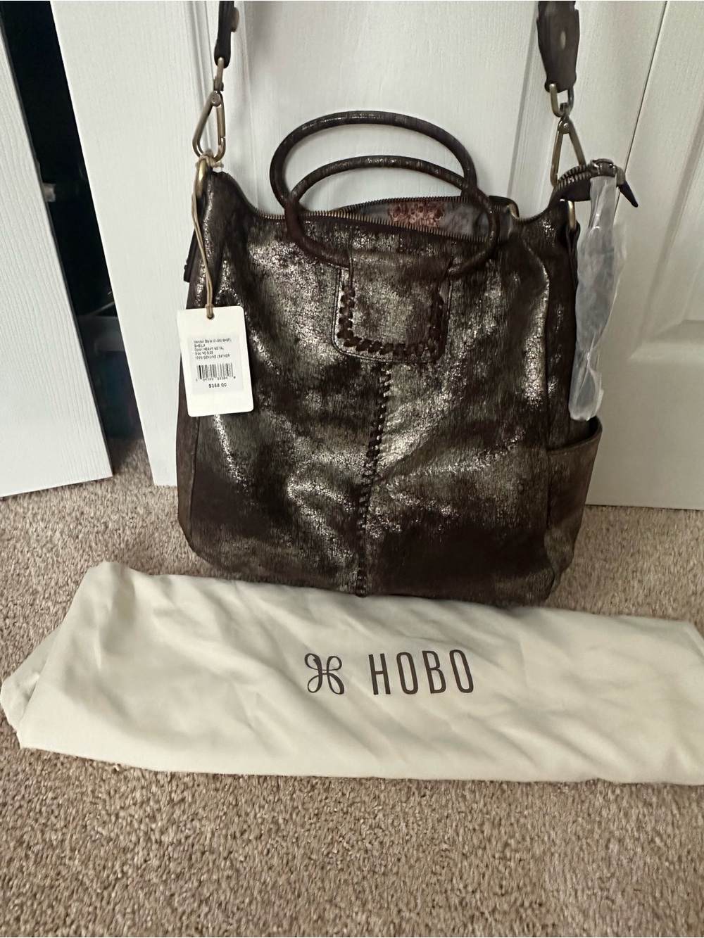 HOBO SHEILA large satchel gunmetal